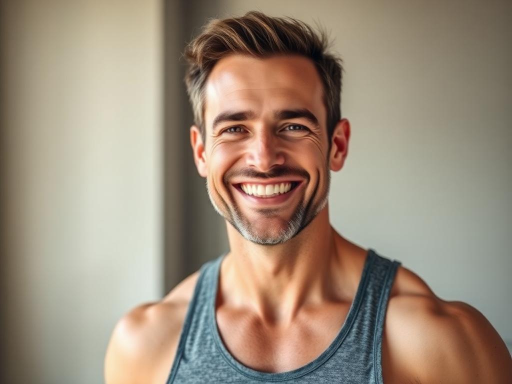 Confident man enjoying renewed energy